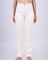 Shop Women's White Straight Fit Jeans-Front