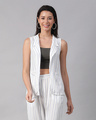 Shop Women's White Striped Shrug-Front