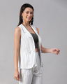 Shop Women's White Striped Shrug-Design