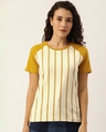 Shop Women's White Striped T-shirt-Front