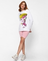 Shop Women's White Sunny Moooood Graphic Printed Oversized T-shirt-Full