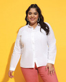 Shop Women's White Textured Plus Size Shirt-Front