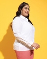Shop Women's White Textured Plus Size Shirt-Design