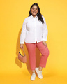 Shop Women's White Textured Plus Size Shirt