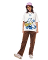 Shop Women's White The Living Legend Graphic Printed Oversized T-shirt