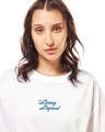 Shop Women's White The Living Legend Graphic Printed Oversized T-shirt