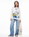 Shop Women's White The Living Legend Graphic Printed Oversized T-shirt-Full