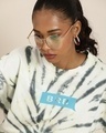 Shop Women's White Tie & Dye Oversized Sweatshirt-Design
