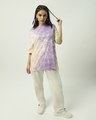 Shop Women's Purple & White Tie & Dye Oversized T-shirt