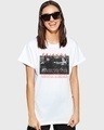 Shop Women's White To The Routine Graphic Printed Boyfriend T-shirt-Front