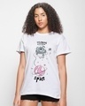 Shop Women's White Totally Koalified Graphic Printed Boyfriend T-shirt-Front