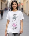 Shop Women's White Totally Koalified Graphic Printed Boyfriend T-shirt-Front