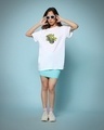 Shop Women's White Turtle Attack Graphic Printed Boyfriend T-shirt-Full