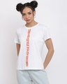 Shop Women's White Typography T-shirt-Front