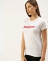 Shop Women's White Typography T-shirt-Design