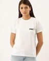 Shop Women's White Typography T-shirt-Front