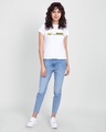 Shop Women's White Typography Slim Fit T-shirt-Full