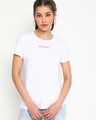 Shop Women's White Typography T-shirt-Front