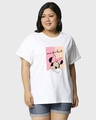 Shop Women's White Unique Minnie Graphic Printed Plus Size Boyfriend T-shirt-Front