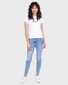 Shop Women's White Unique Personality Slim Fit T-shirt-Design
