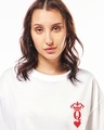 Shop Women's White Valentine Q Typography Oversized T-shirt