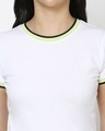 Shop Women's White Varsity Half Sleeve Round Neck T-Shirt