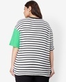 Shop Women's White Varsity Stripe Plus Size Oversized T-shirt-Design
