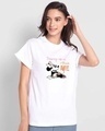 Shop Women's White Vitamin Minnie Graphic Printed Boyfriend T-shirt-Front