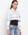 Shop Women's White Washed Crop Jacket-Design