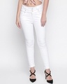 Shop Women's White Washed Slim Fit High Waist-Front