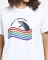 Shop Women's White Whale of a Different Ocean Typography Boyfriend T-shirt