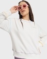 Shop Women's White Whatever Typography Oversized Sweatshirt-Front