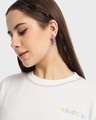 Shop Women's White Whatever Typography Oversized Sweatshirt
