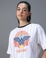 Shop Women's White Wonder Women Graphic Printed Oversized T-shirt