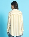 Shop Women's White & Yellow Striped Oversized Shirt-Full