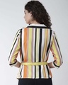 Shop Women's White & Yellow Striped Wrap Top-Design