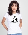 Shop Women's White Yoga Se Hoga Slim Fit T-shirt-Front