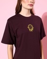 Shop Women's Wine Maroon Graphic Printed Oversized T-shirt
