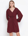 Shop Women's Wine Striped Dress-Front
