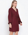 Shop Women's Wine Striped Dress-Design