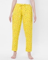 Shop Women's Yellow All Over Floral Printed Lounge Pants-Front