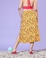 Shop Women's Yellow All Over Floral Printed Slit Midi Skirts-Design