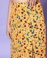 Shop Women's Yellow All Over Floral Printed Slit Midi Skirts
