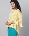 Shop Women's Yellow All Over Leaves Printed Top-Design