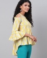 Shop Women's Yellow All Over Leaves Printed Top-Full