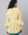 Shop Women's Yellow All Over Leaves Printed Top