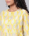 Shop Women's Yellow All Over Leaves Printed Top