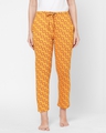 Shop Women's Yellow All Over Printed Lounge Pants-Front