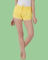 Shop Women's Yellow All Over Printed Shorts-Front