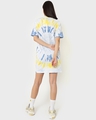 Shop Women's Yellow And Blue Tie N Dye Oversized Dress-Full